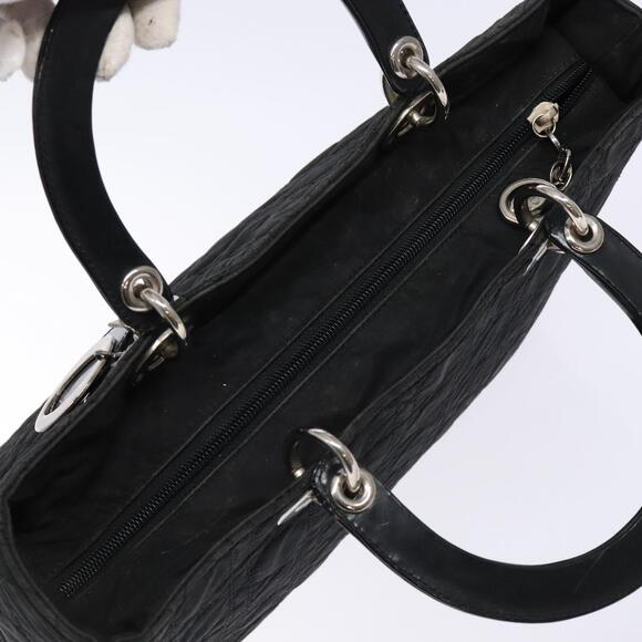 DIOR Canage Hand Bag Nylon Black Silver - Picture 6 of 12